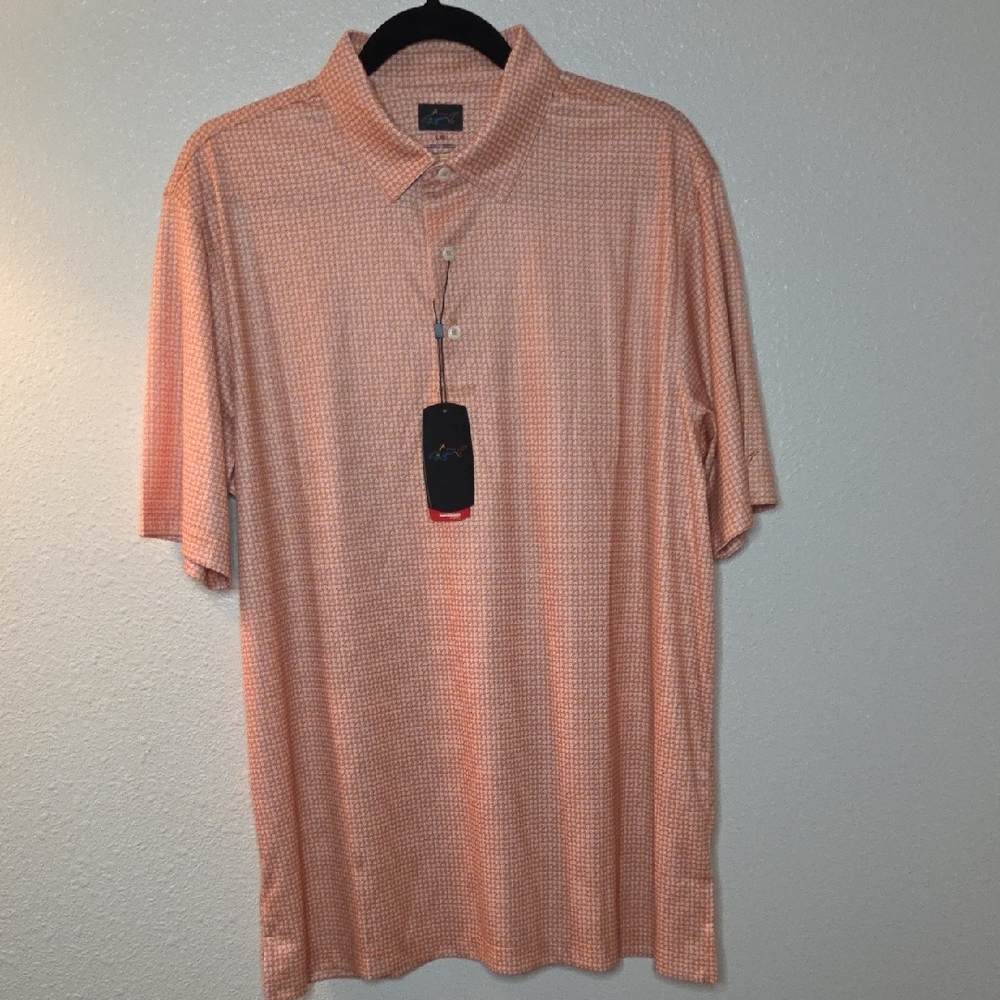 Greg Norman Men's Orange Polo Shirt